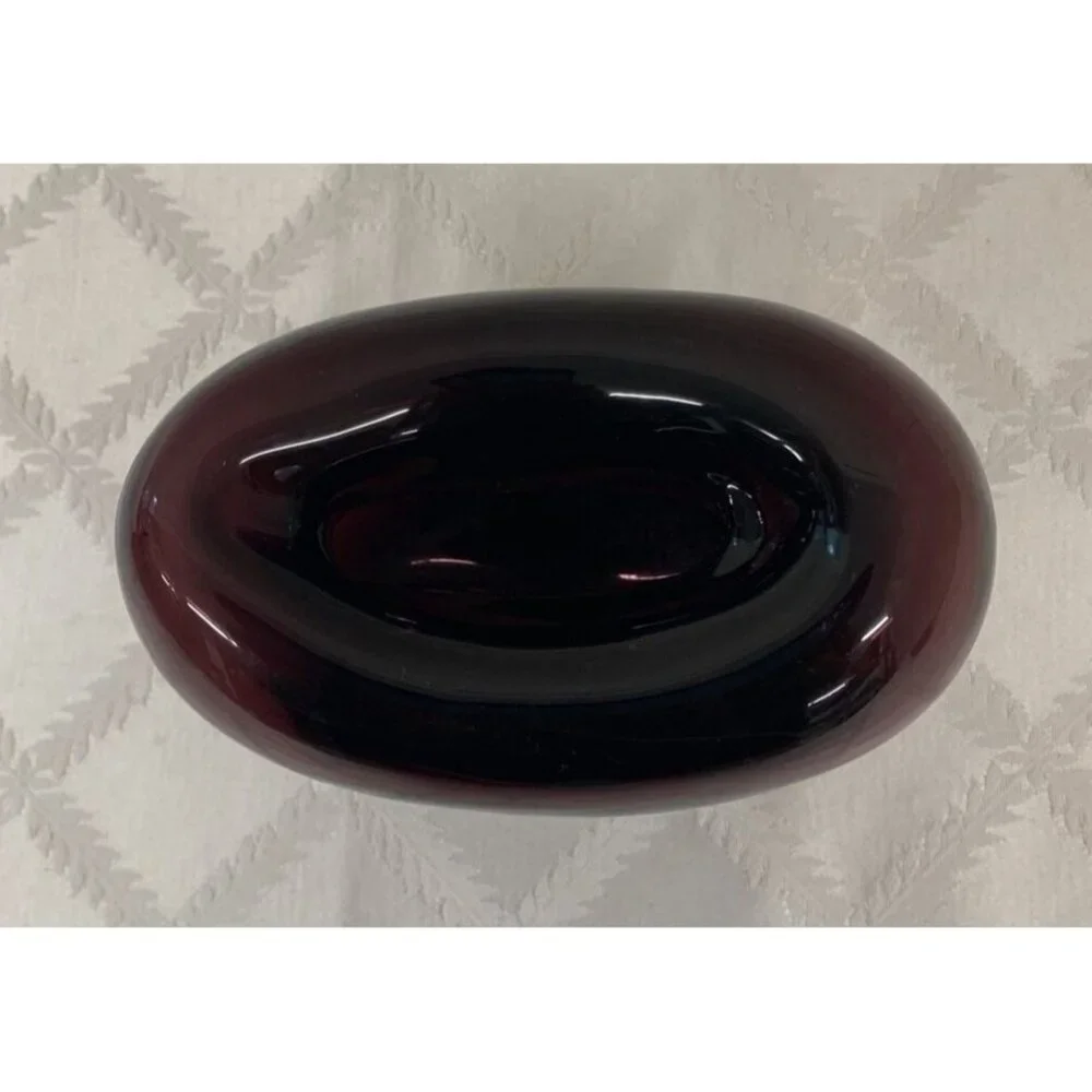 Purple Abstract Glass Vase Art Heavy 5.5